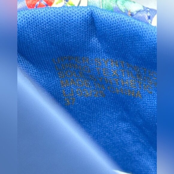 🆕 KURT GEIGER LONDON 🧿 NWOT Meena Eagle Blue Botanica Pool Slide, Sz 37 US 7 - Picture 10 of 12